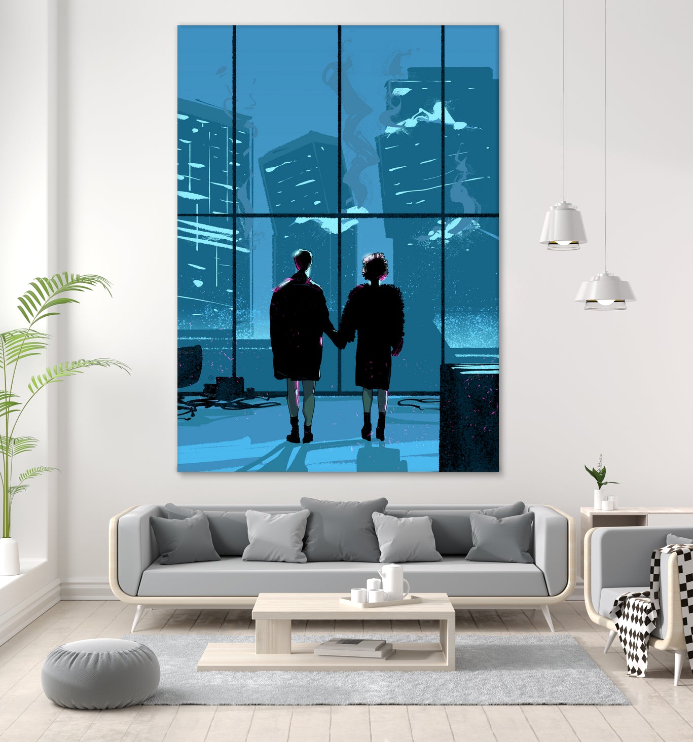 Fight Club by Nikita Abakumov on GIANT ART - blue digital painting