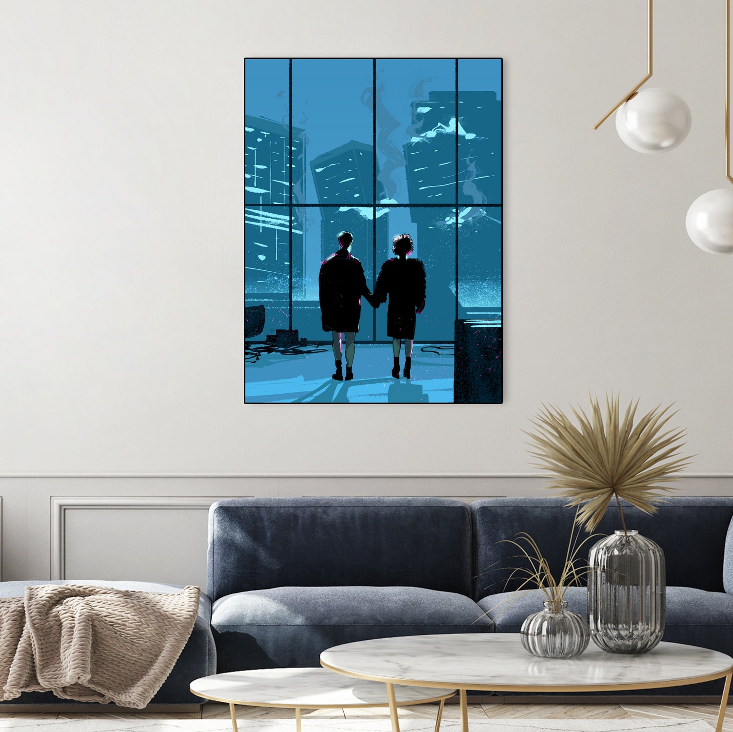 Fight Club by Nikita Abakumov on GIANT ART - blue digital painting