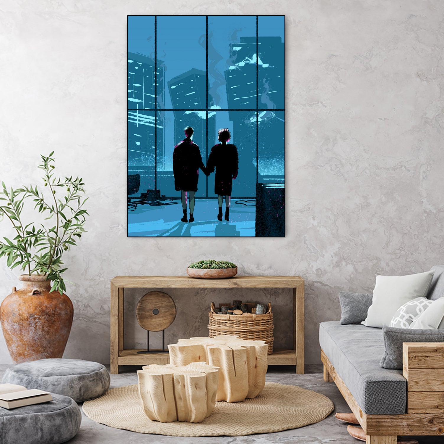 Fight Club by Nikita Abakumov on GIANT ART - blue digital painting