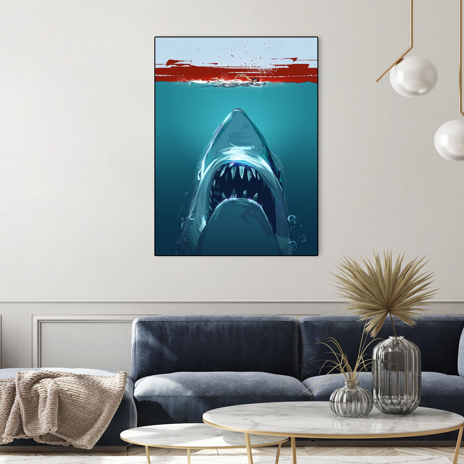 JAWS by Nikita Abakumov on GIANT ART - blue digital painting