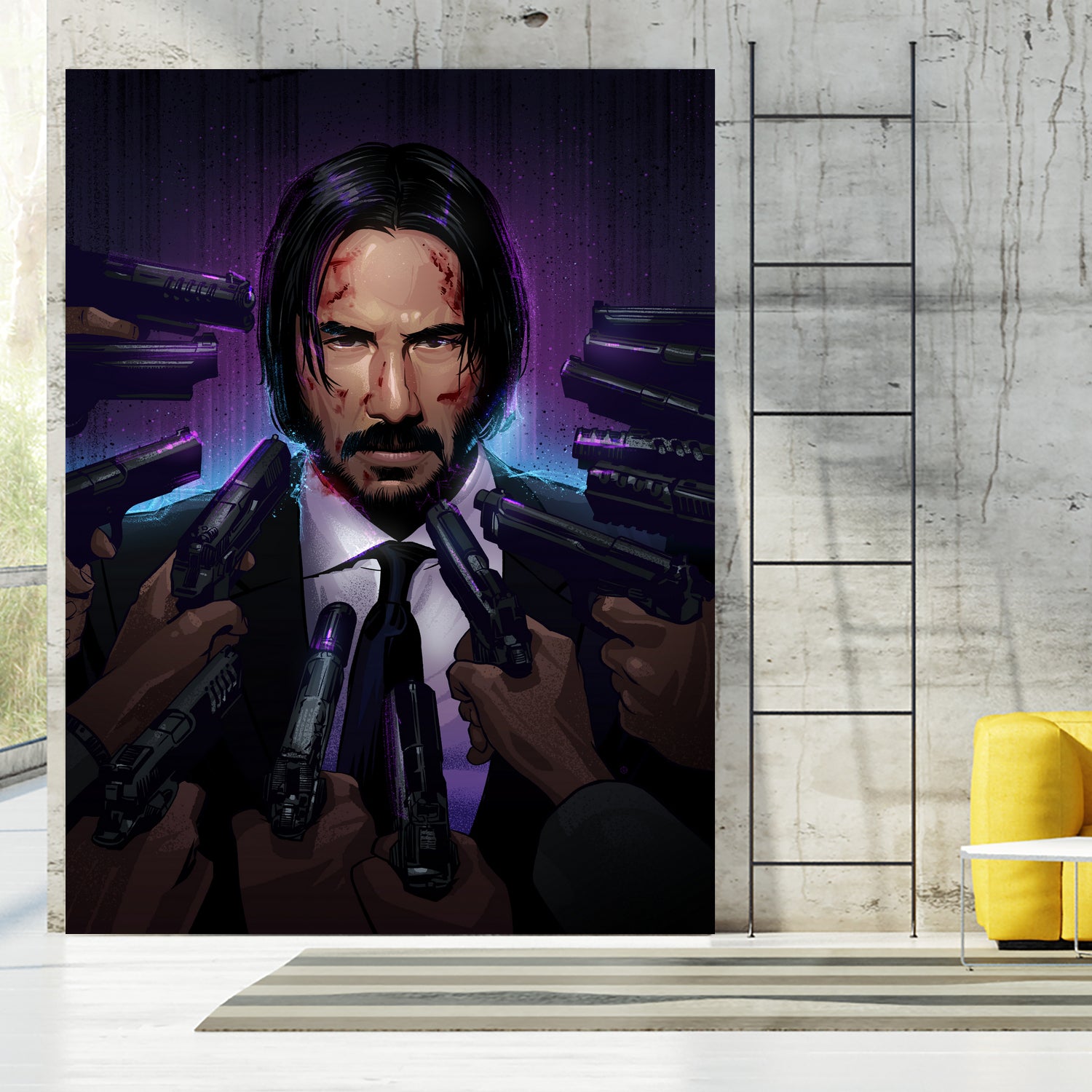 John Wick by Nikita Abakumov on GIANT ART - fuchsia digital painting