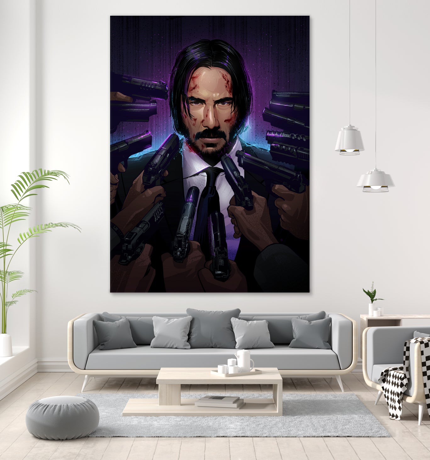 John Wick by Nikita Abakumov on GIANT ART - fuchsia digital painting