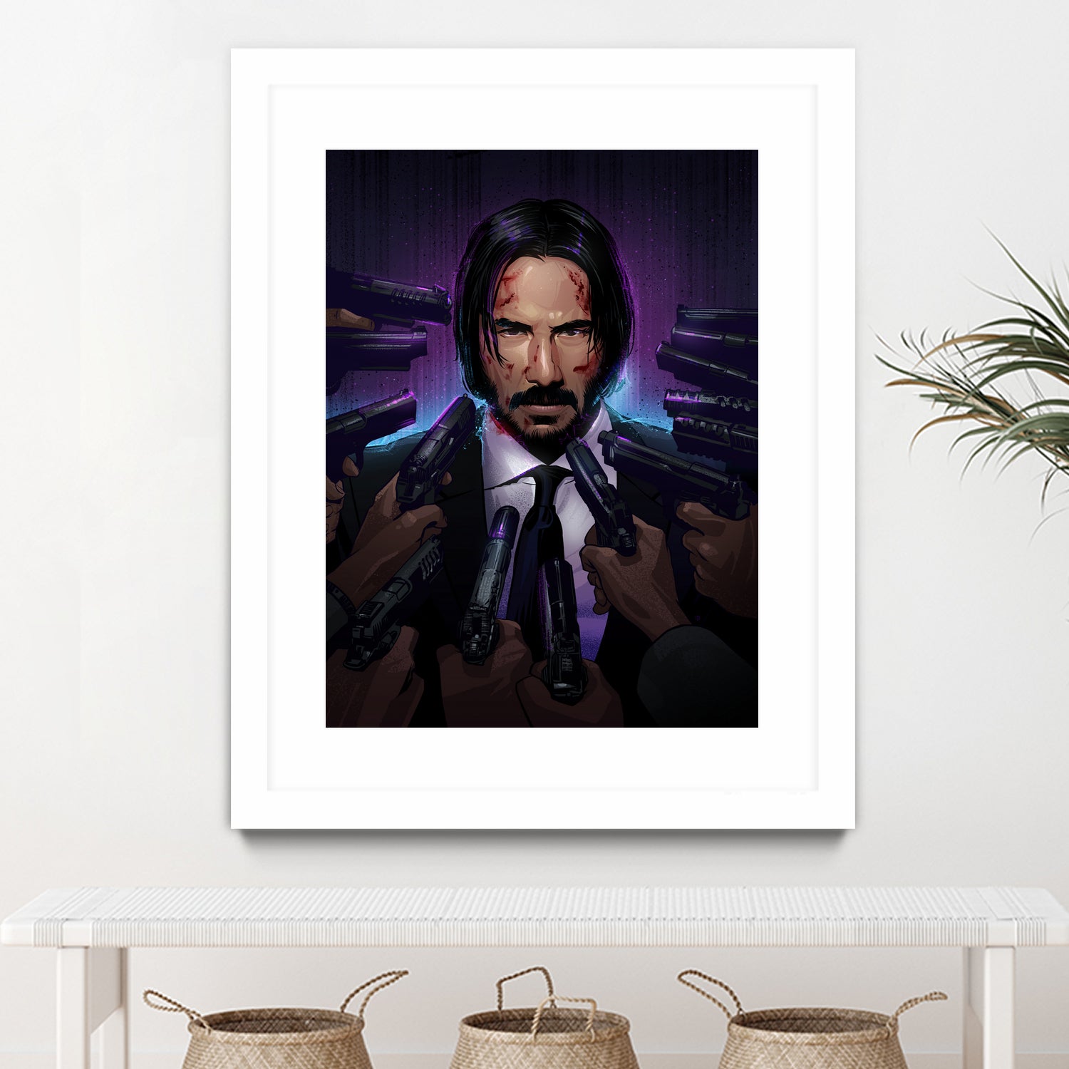 John Wick by Nikita Abakumov on GIANT ART - fuchsia digital painting