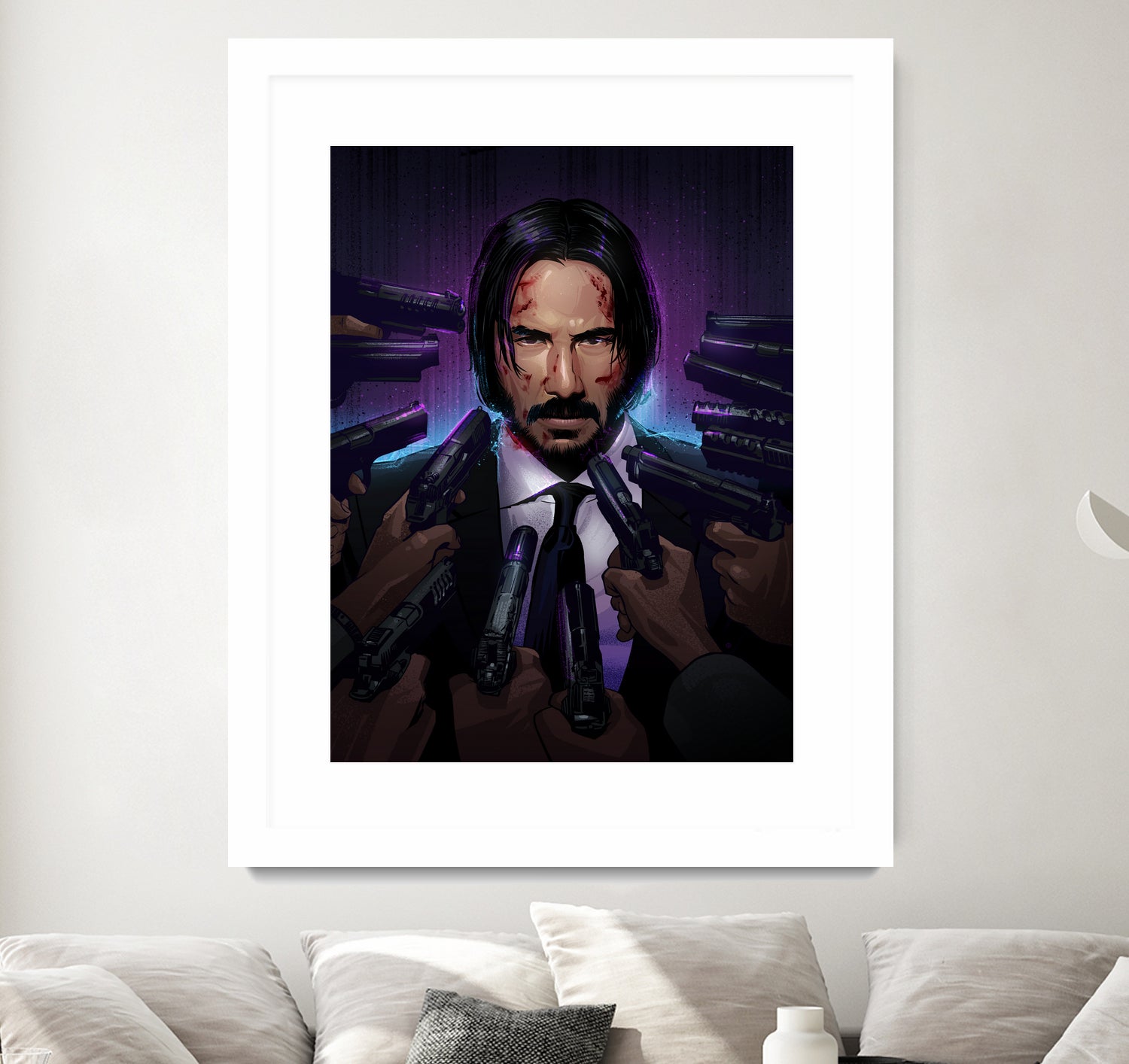 John Wick by Nikita Abakumov on GIANT ART - fuchsia digital painting