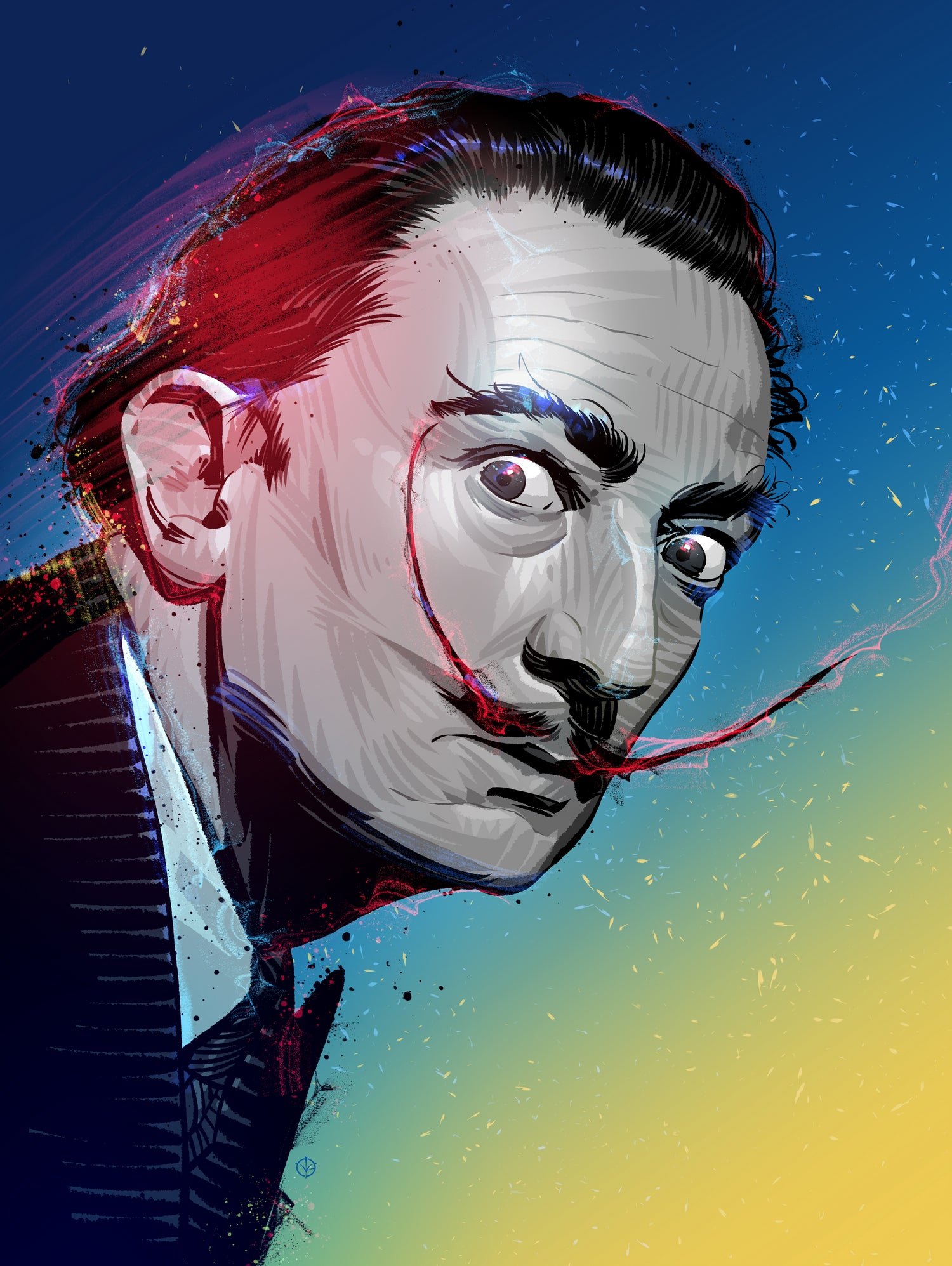 Salvador Dali by Nikita Abakumov on GIANT ART - blue digital painting