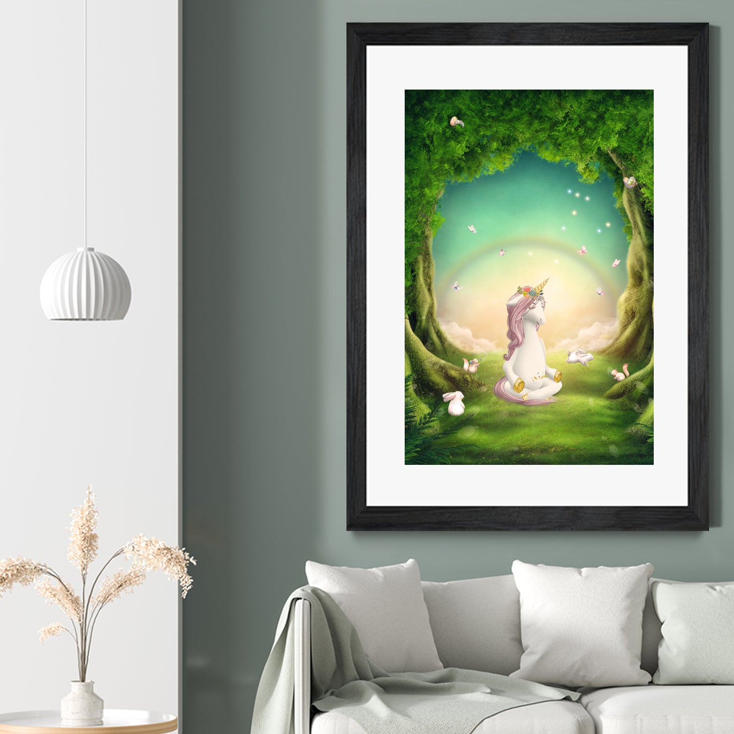 Unicorn Meditation by Ileana Mayer-Dobnig on GIANT ART - green photo illustration