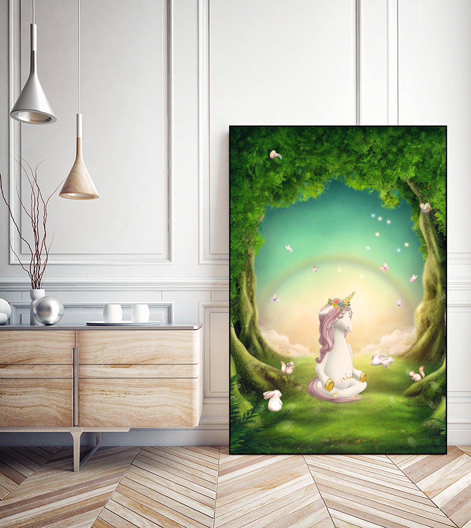 Unicorn Meditation by Ileana Mayer-Dobnig on GIANT ART - green photo illustration