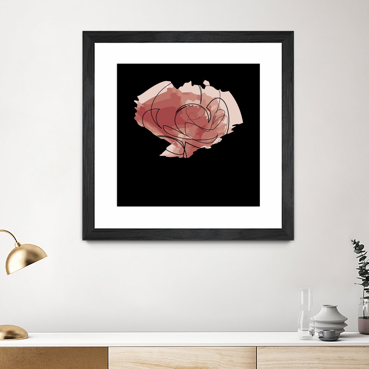 rose - one line art by Andrew Strugallo on GIANT ART - white digital drawing