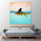 Goldfish with a Shark Fin by Vin Zzep on GIANT ART - white digital painting