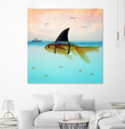 Goldfish with a Shark Fin by Vin Zzep on GIANT ART - white digital painting