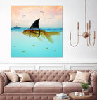 Goldfish with a Shark Fin by Vin Zzep on GIANT ART - white digital painting