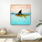 Goldfish with a Shark Fin by Vin Zzep on GIANT ART - white digital painting