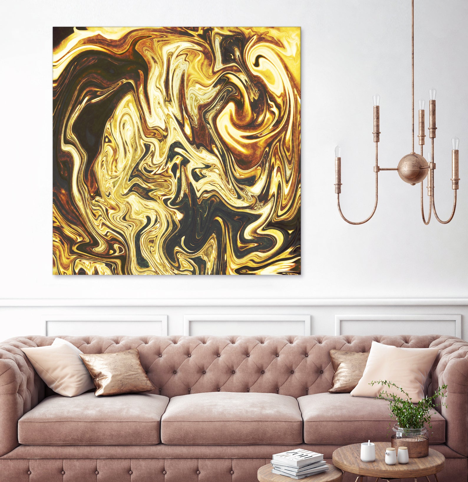 Abstract Marble Painting by Amir Faysal on GIANT ART - yellow digital painting