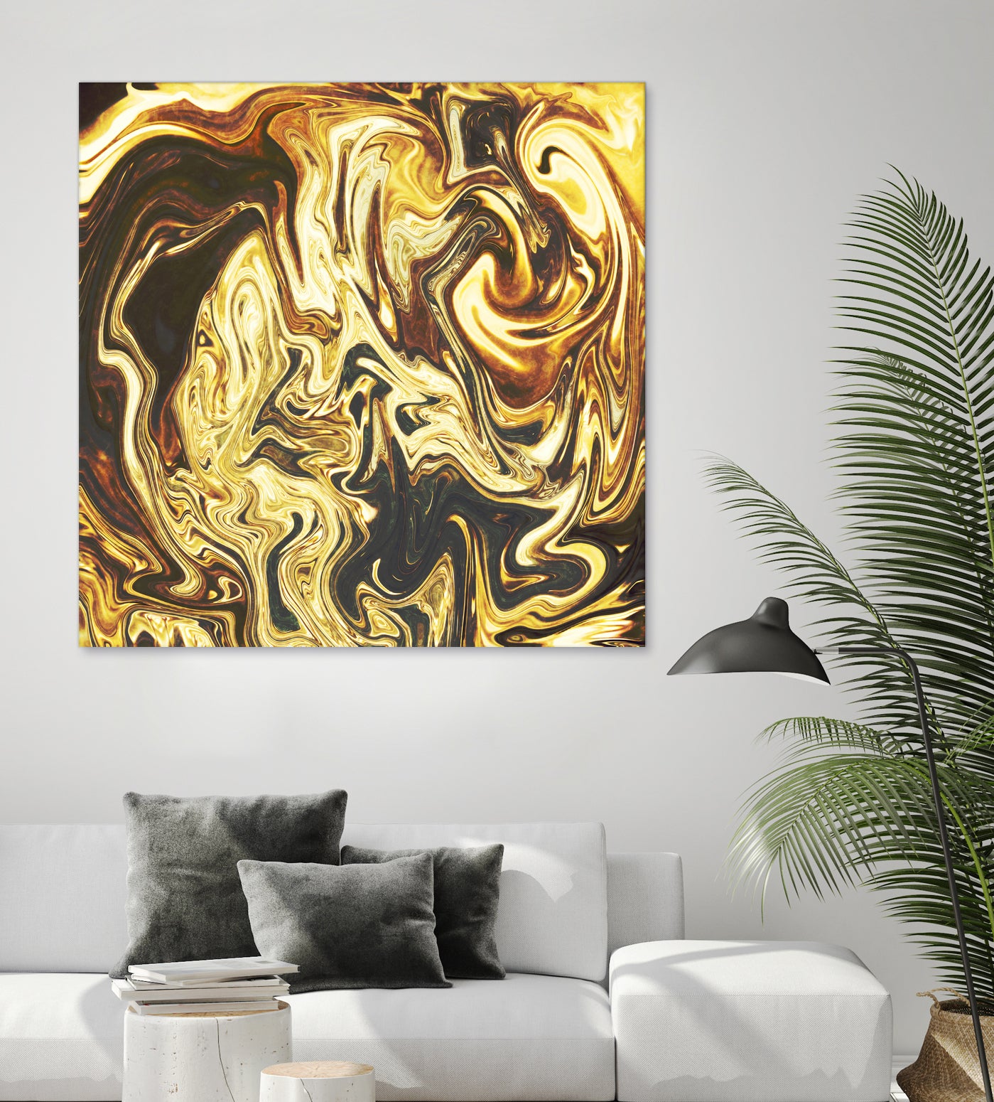 Abstract Marble Painting by Amir Faysal on GIANT ART - yellow digital painting