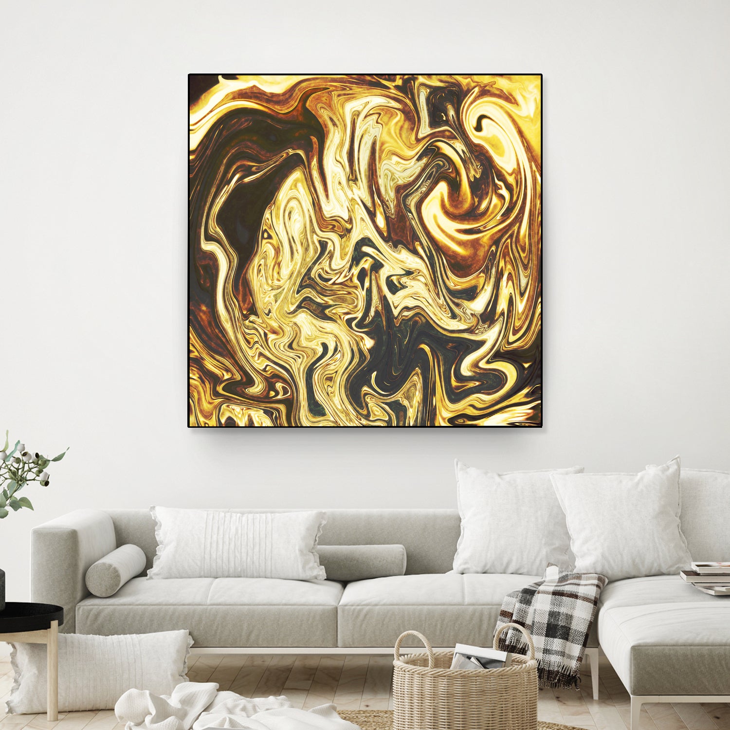 Abstract Marble Painting by Amir Faysal on GIANT ART - yellow digital painting