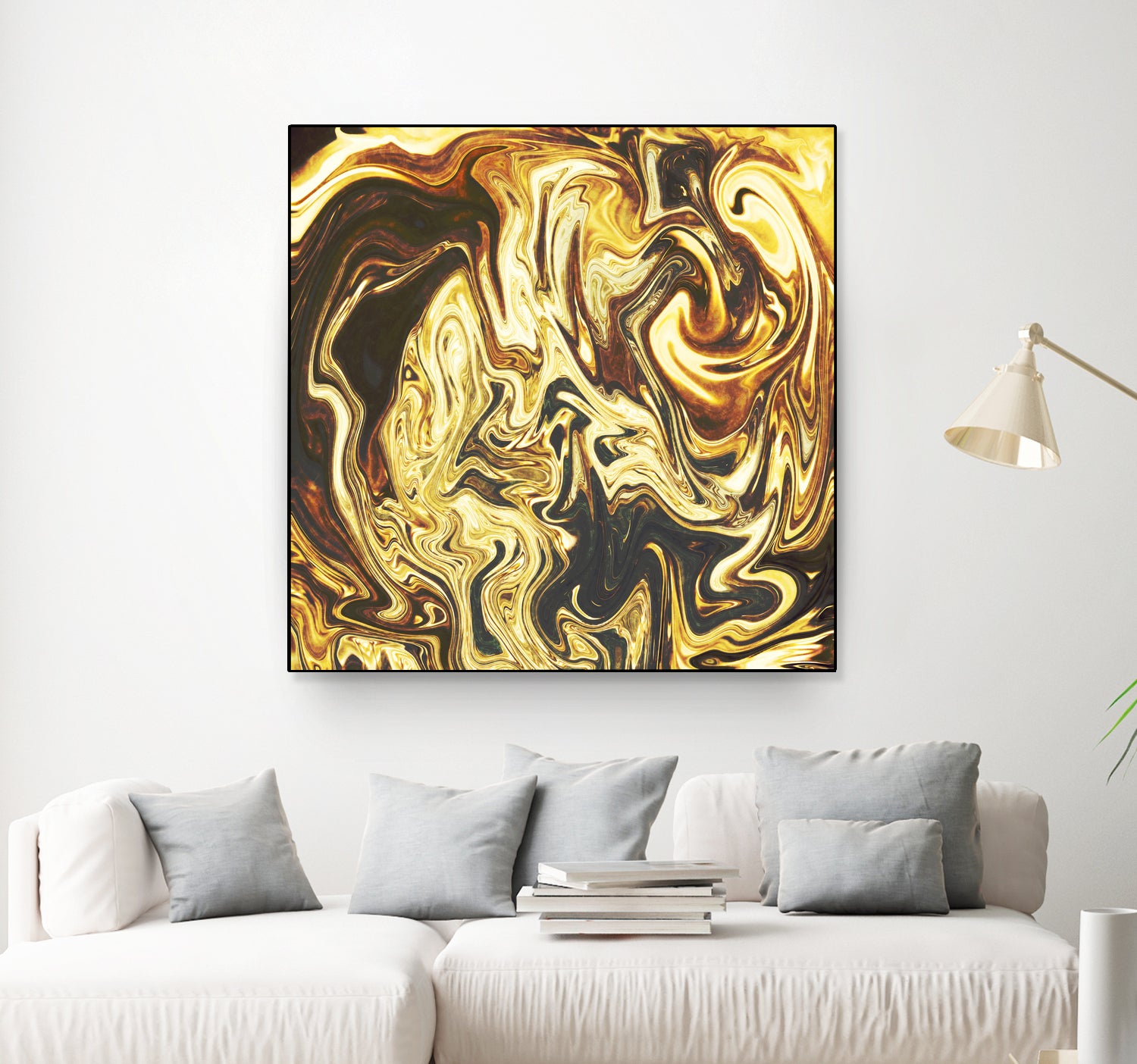 Abstract Marble Painting by Amir Faysal on GIANT ART - yellow digital painting