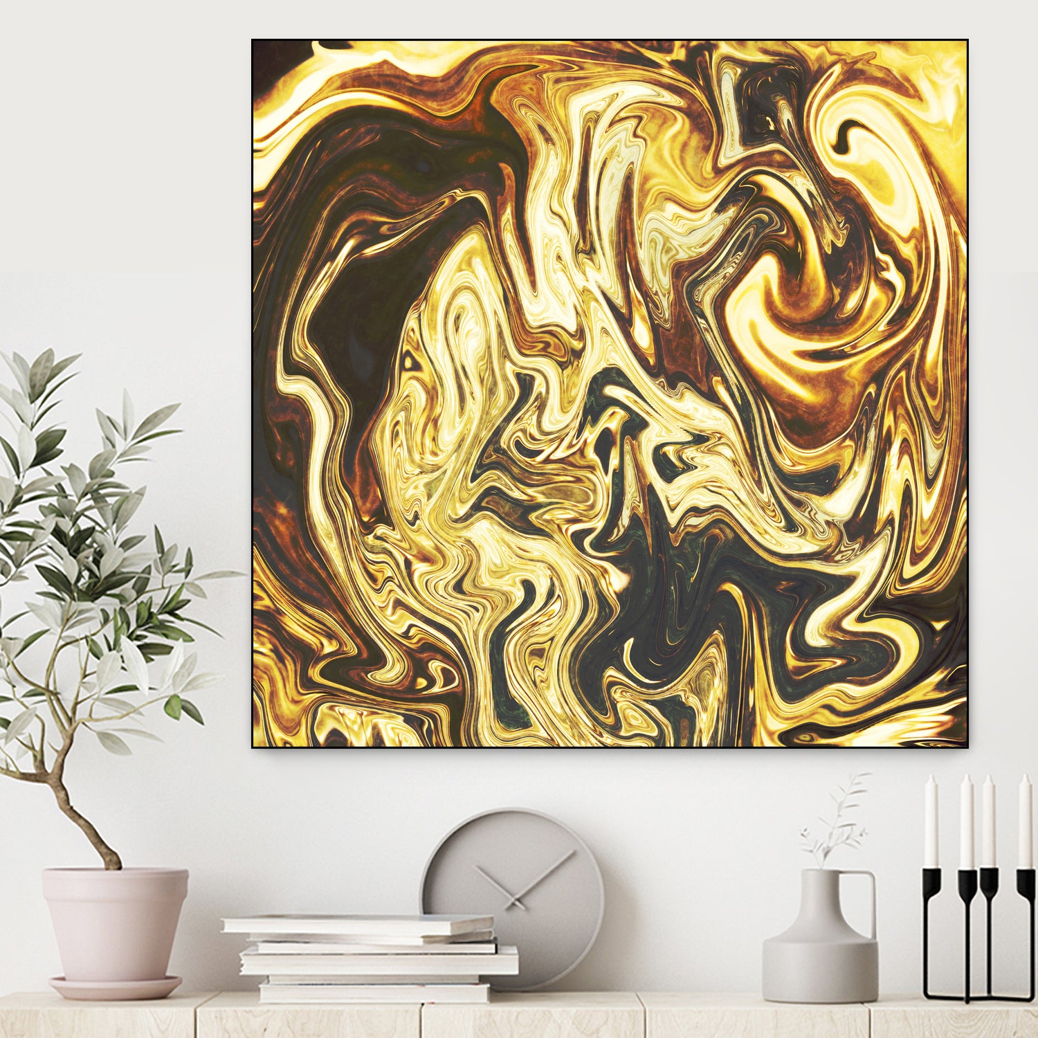 Abstract Marble Painting by Amir Faysal on GIANT ART - yellow digital painting