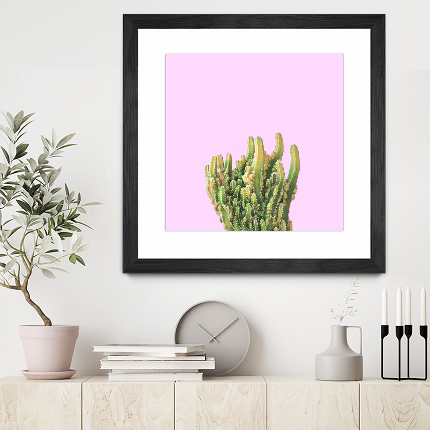 Summer Cactus Fingers on Soft Lavender by Dominique Van Roey on GIANT ART - pink photo manipulation