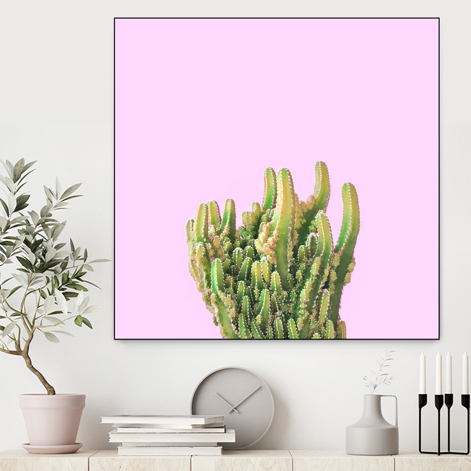 Summer Cactus Fingers on Soft Lavender by Dominique Van Roey on GIANT ART - pink photo manipulation