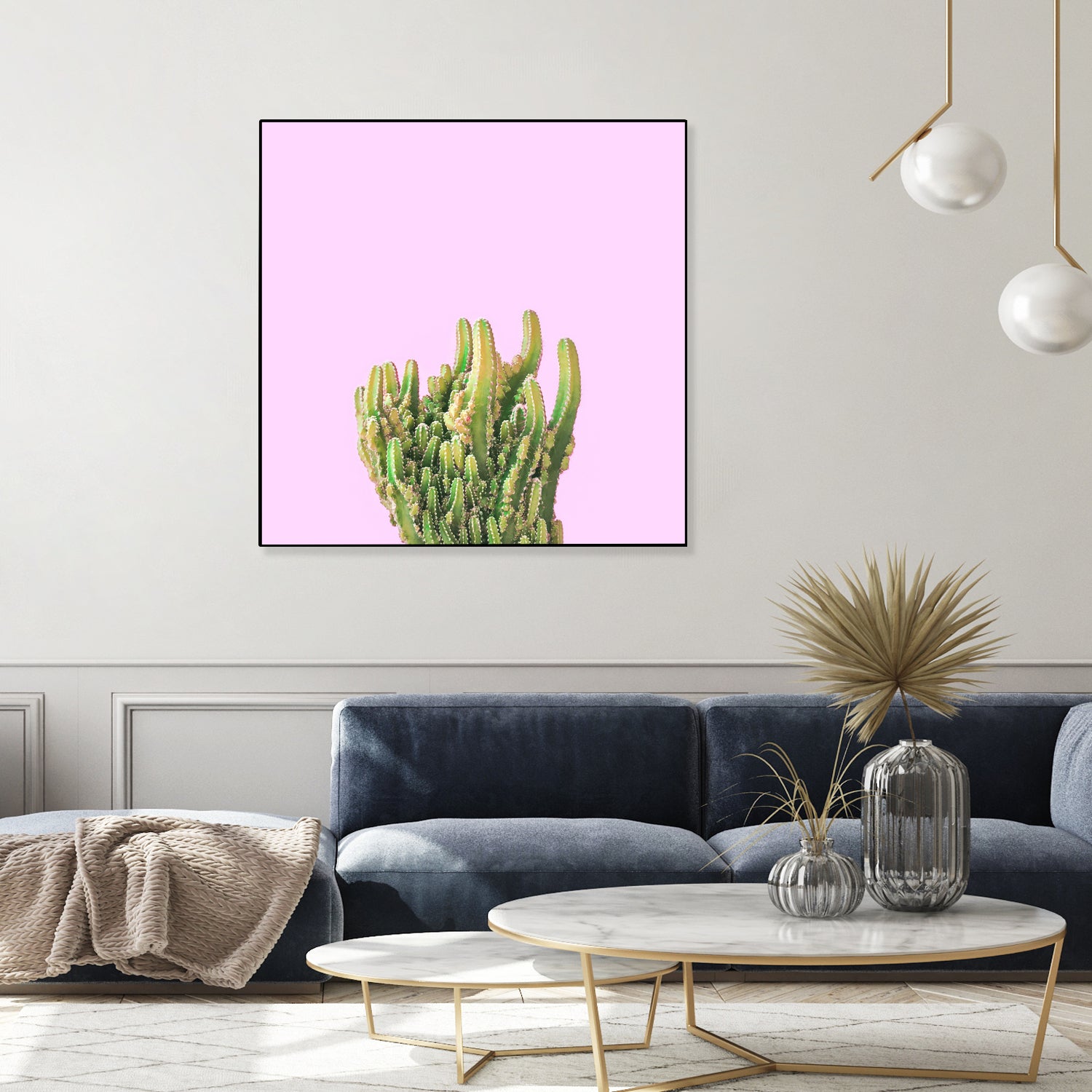 Summer Cactus Fingers on Soft Lavender by Dominique Van Roey on GIANT ART - pink photo manipulation