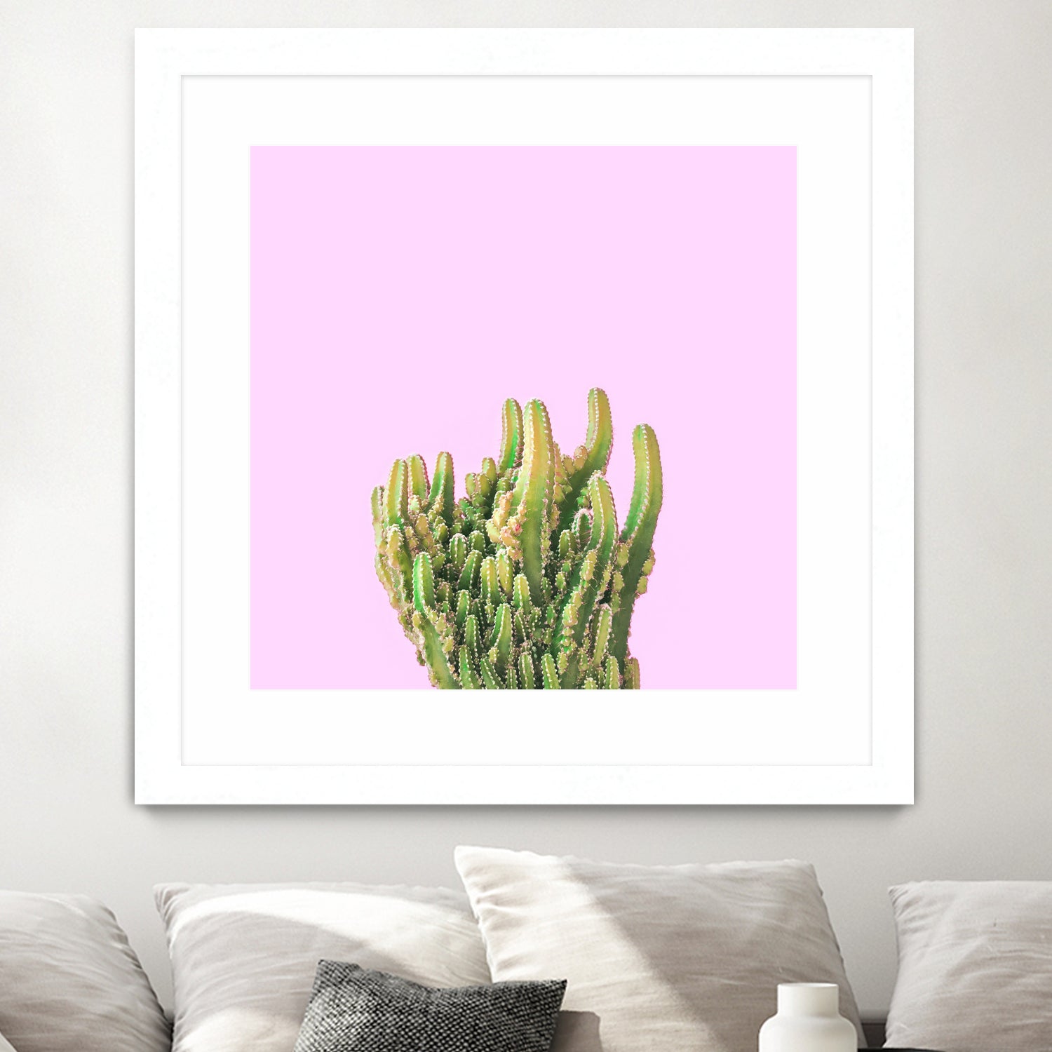 Summer Cactus Fingers on Soft Lavender by Dominique Van Roey on GIANT ART - pink photo manipulation