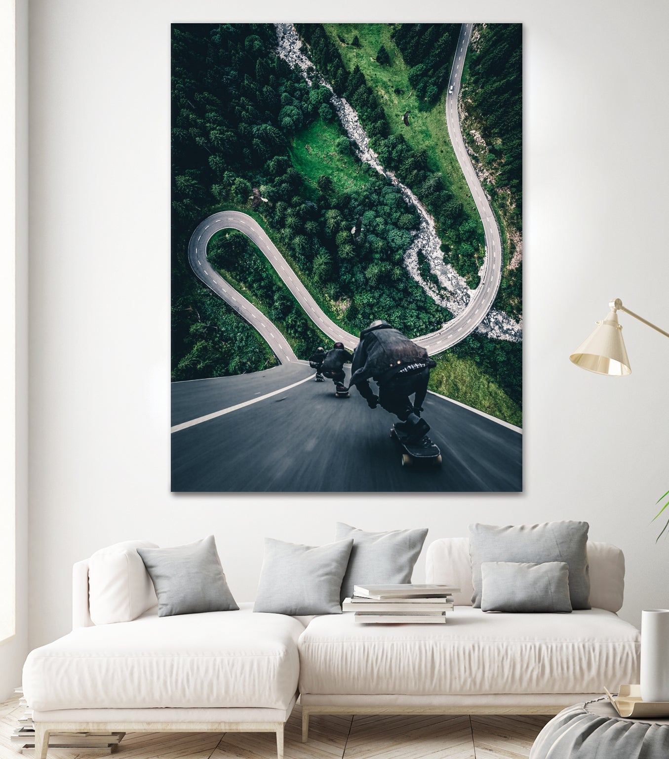 Crazy downhill skateboarders by GEN Z by Rigaud Mickaël on GIANT ART - green photo illustration