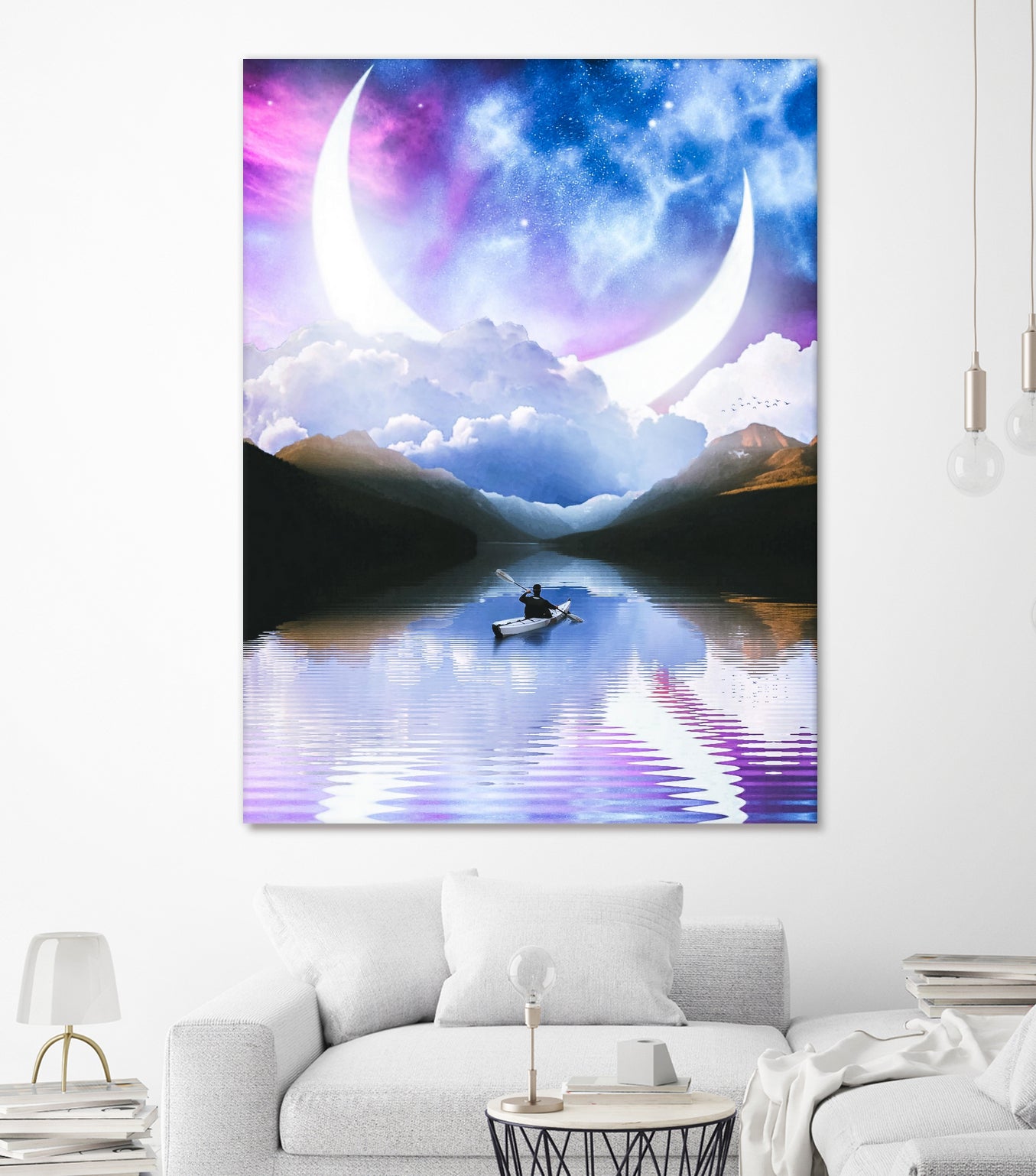 Peaceful Getaway on a Small Quiet Lake by GEN Z by Rigaud Mickaël on GIANT ART - blue photo illustration