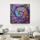 Superb Spiral Rainbow Amonite by Priscilla Batzell on GIANT ART - fuchsia mixed media