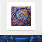 Superb Spiral Rainbow Amonite by Priscilla Batzell on GIANT ART - fuchsia mixed media