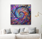 Superb Spiral Rainbow Amonite by Priscilla Batzell on GIANT ART - fuchsia mixed media