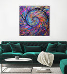 Superb Spiral Rainbow Amonite by Priscilla Batzell on GIANT ART - fuchsia mixed media