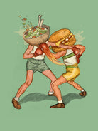 food fight by Alon Braier on GIANT ART - green mixed media