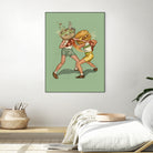 food fight by Alon Braier on GIANT ART - green mixed media