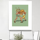 food fight by Alon Braier on GIANT ART - green mixed media