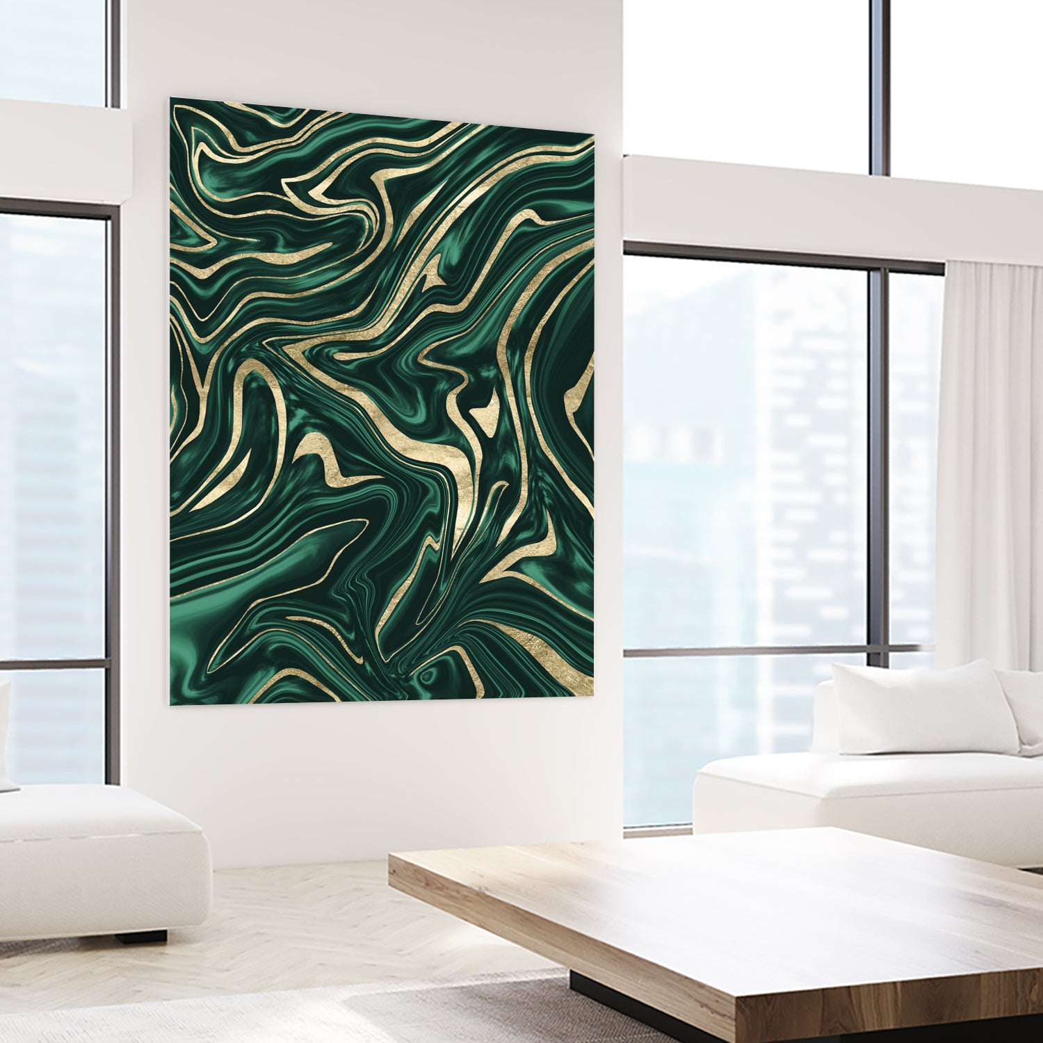 Emerald Green Black Gold Marble #1 #decor #art by Anita & Bella Jantz on GIANT ART - green digital painting