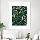 Emerald Green Black Gold Marble #1 #decor #art by Anita & Bella Jantz on GIANT ART - green digital painting