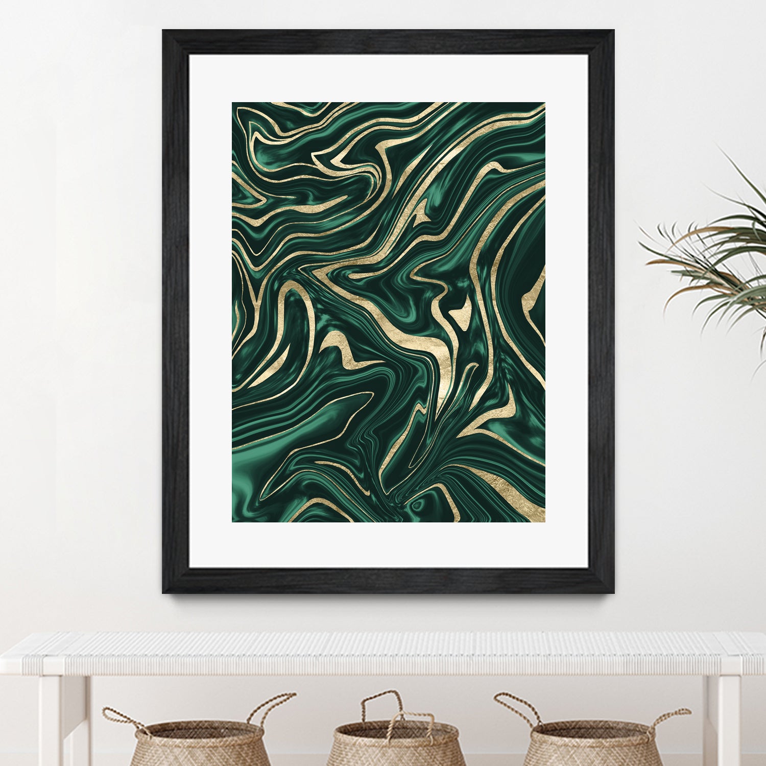 Emerald Green Black Gold Marble #1 #decor #art by Anita & Bella Jantz on GIANT ART - green digital painting