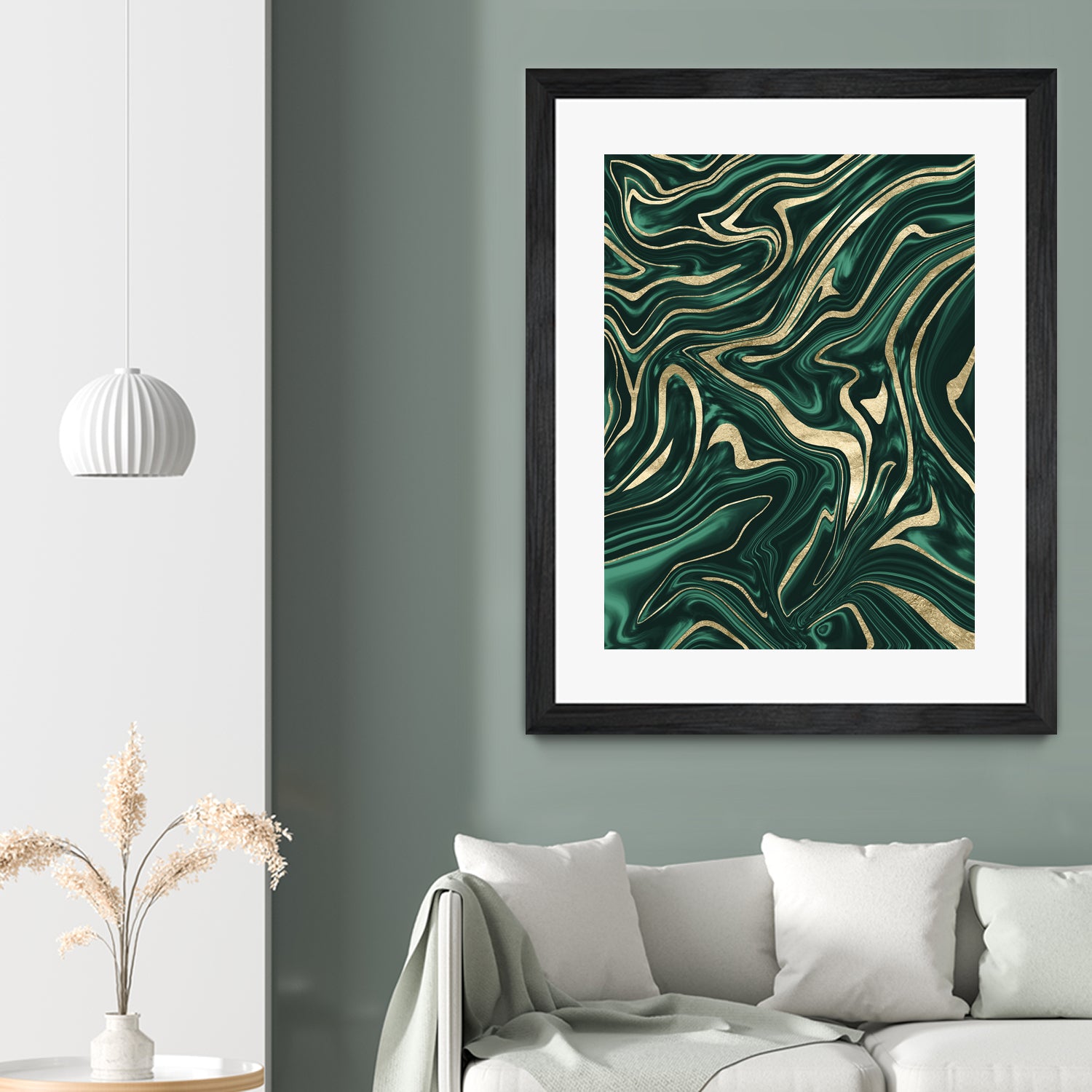 Emerald Green Black Gold Marble #1 #decor #art by Anita & Bella Jantz on GIANT ART - green digital painting