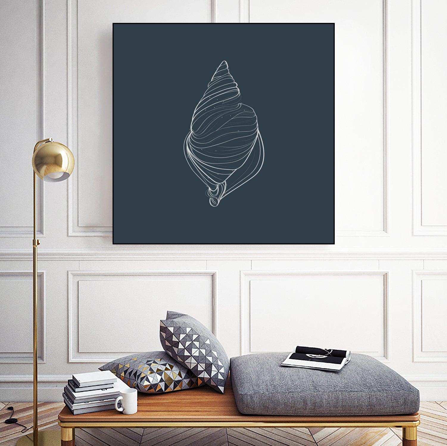 Shell by Alessandra Gagliano on GIANT ART - gray vector illustration