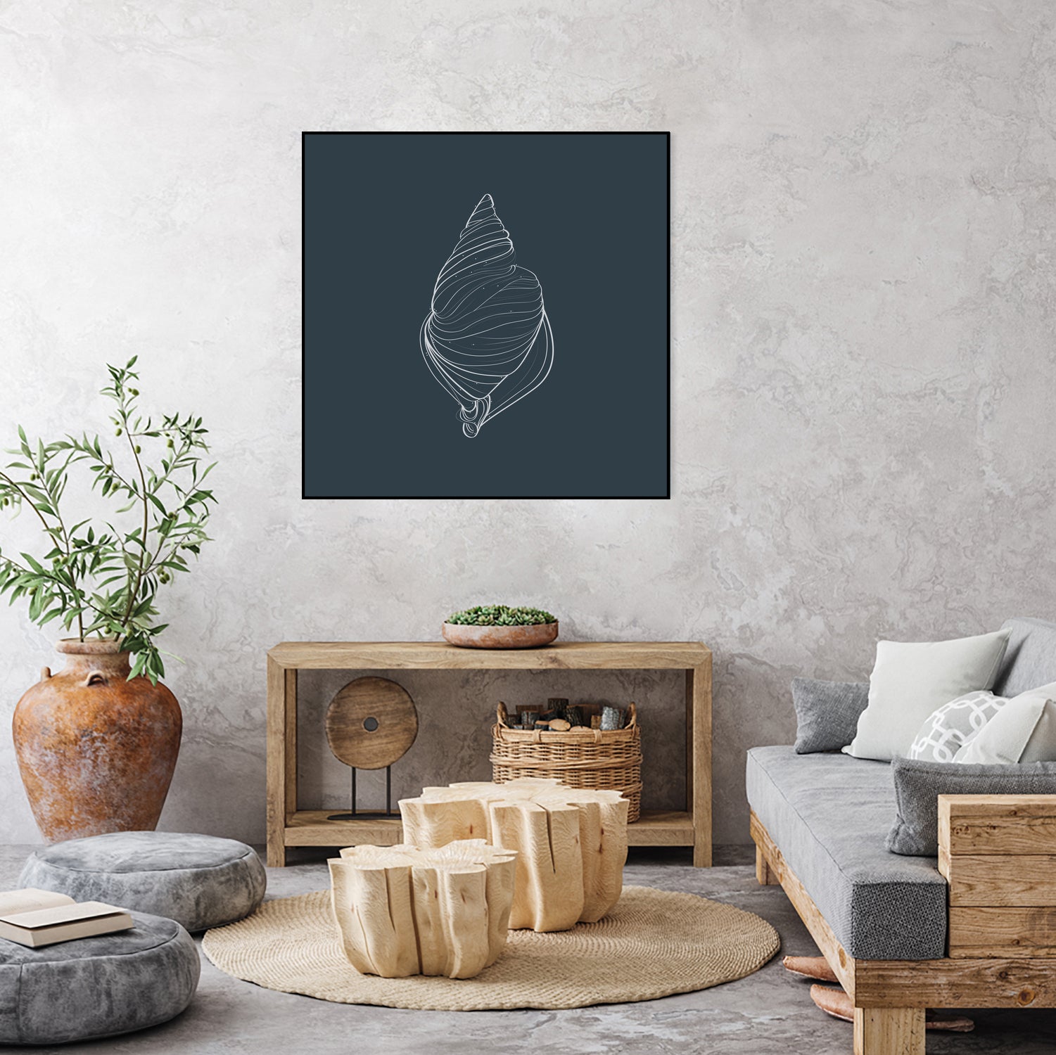 Shell by Alessandra Gagliano on GIANT ART - gray vector illustration