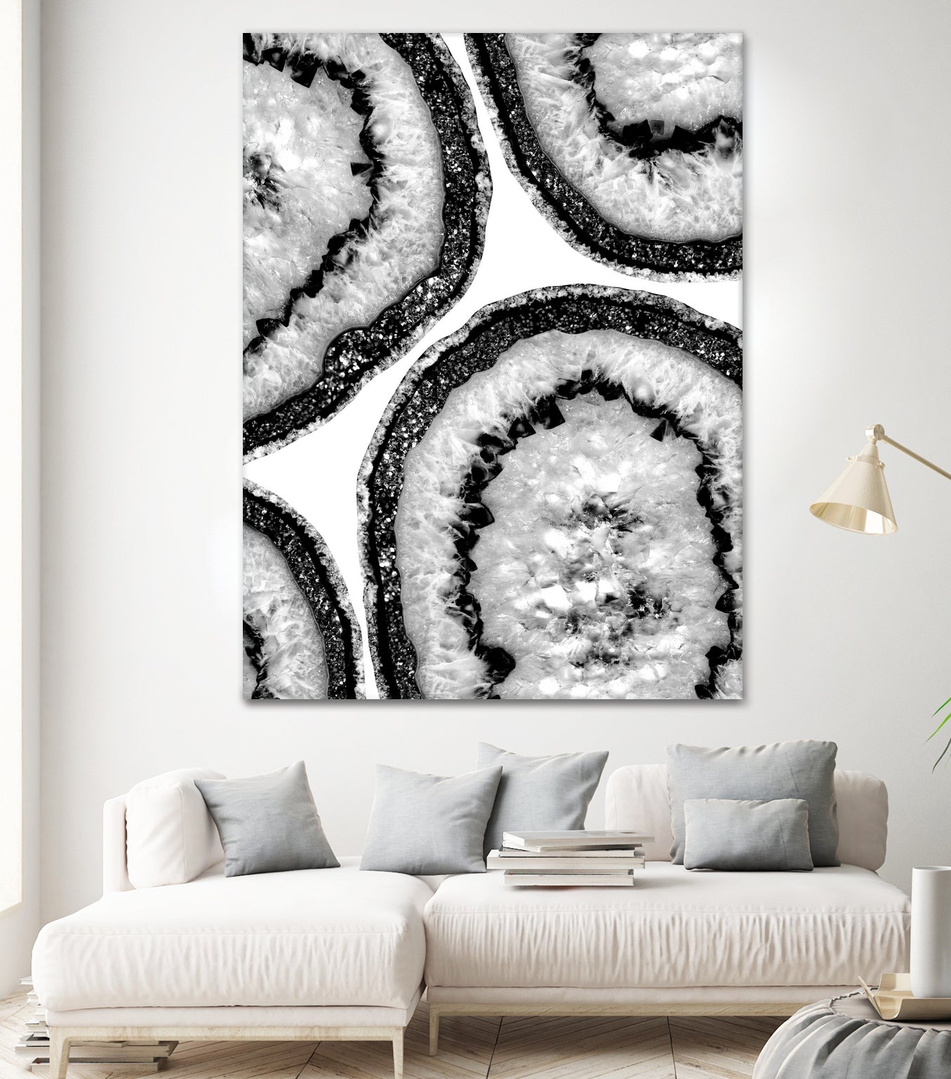 Gray Black White Agate with Black Silver Glitter #3 #gem by Anita & Bella Jantz on GIANT ART - gray photo illustration