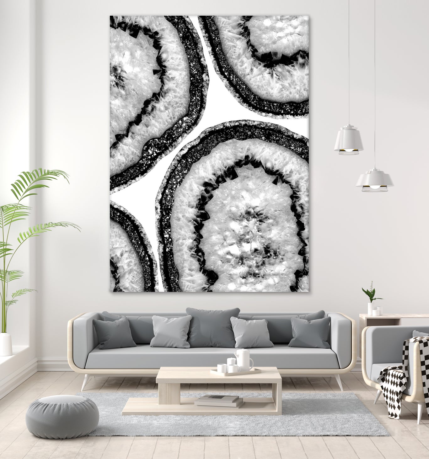 Gray Black White Agate with Black Silver Glitter #3 #gem by Anita & Bella Jantz on GIANT ART - gray photo illustration