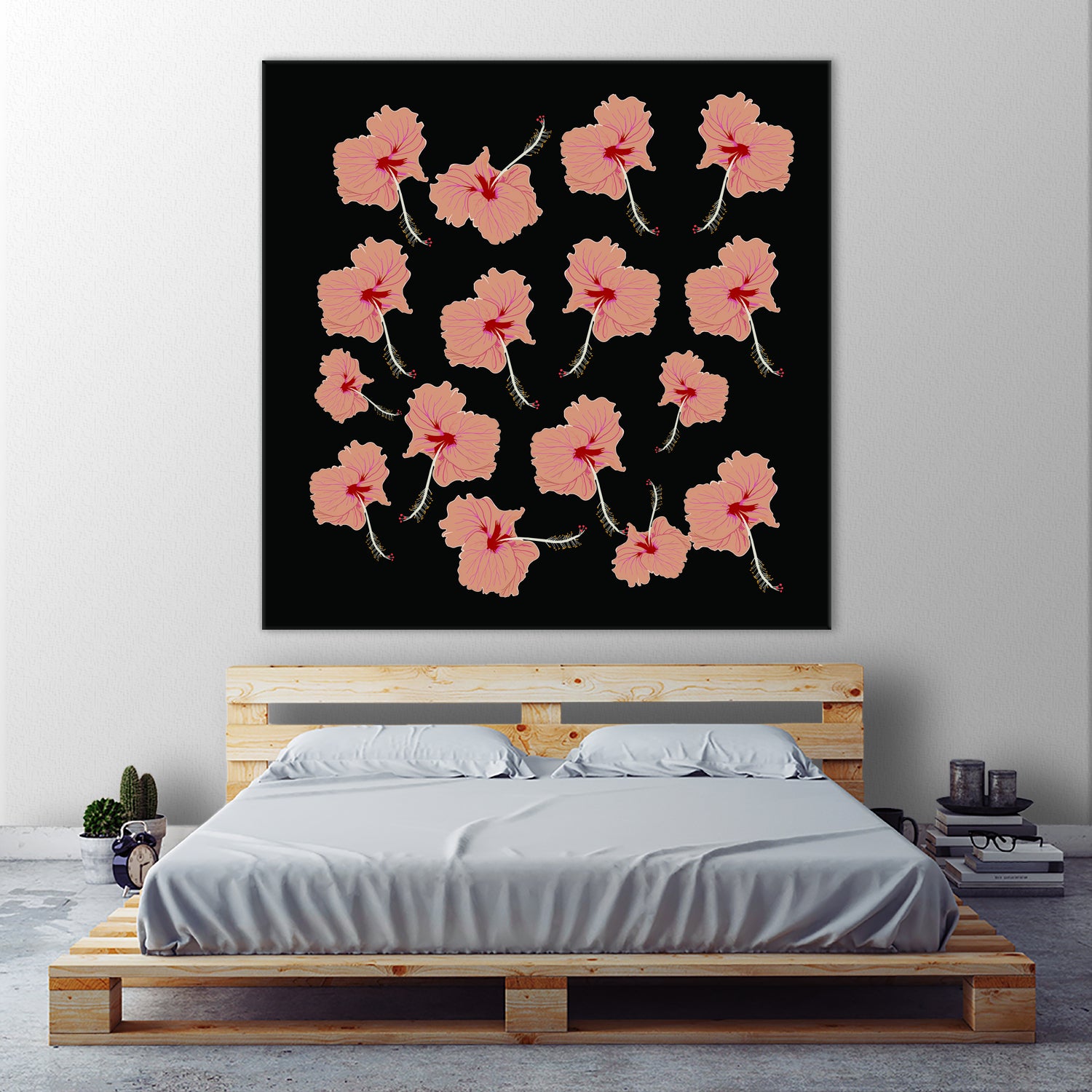 Delicate Hibiscus Flowers by Vanka Manitarka on GIANT ART - pink digital painting