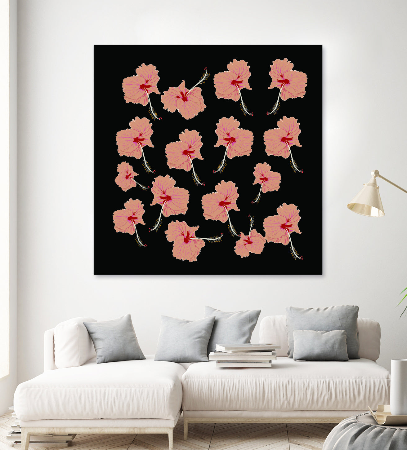 Delicate Hibiscus Flowers by Vanka Manitarka on GIANT ART - pink digital painting