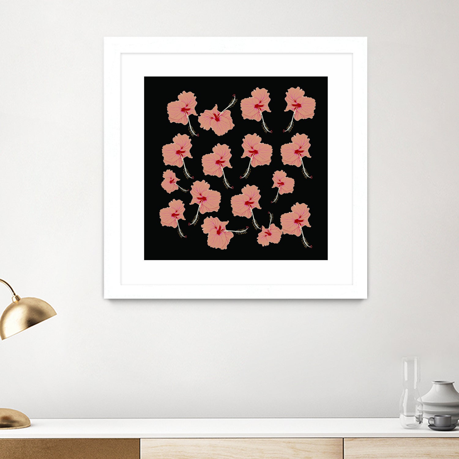 Delicate Hibiscus Flowers by Vanka Manitarka on GIANT ART - pink digital painting