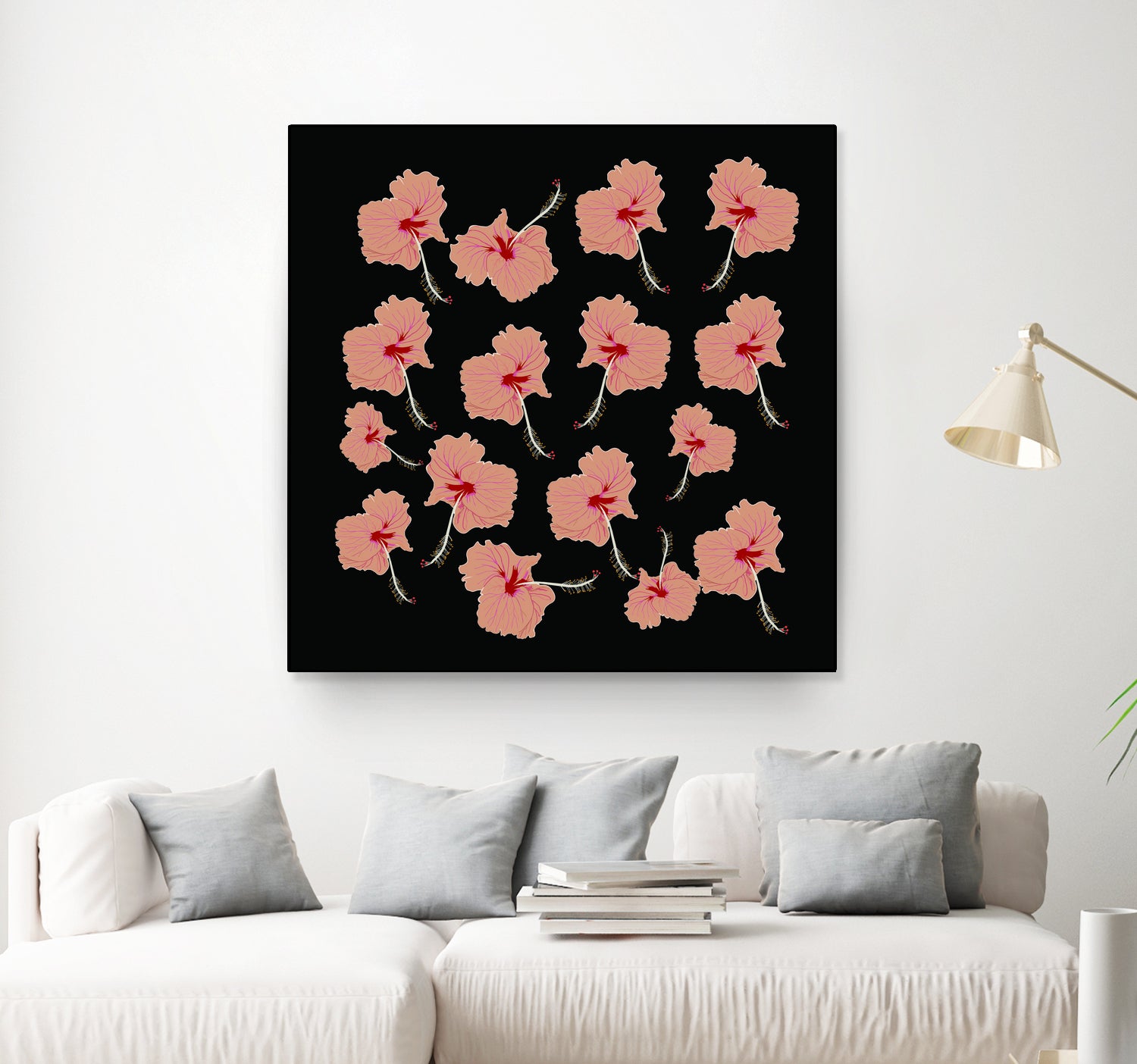 Delicate Hibiscus Flowers by Vanka Manitarka on GIANT ART - pink digital painting