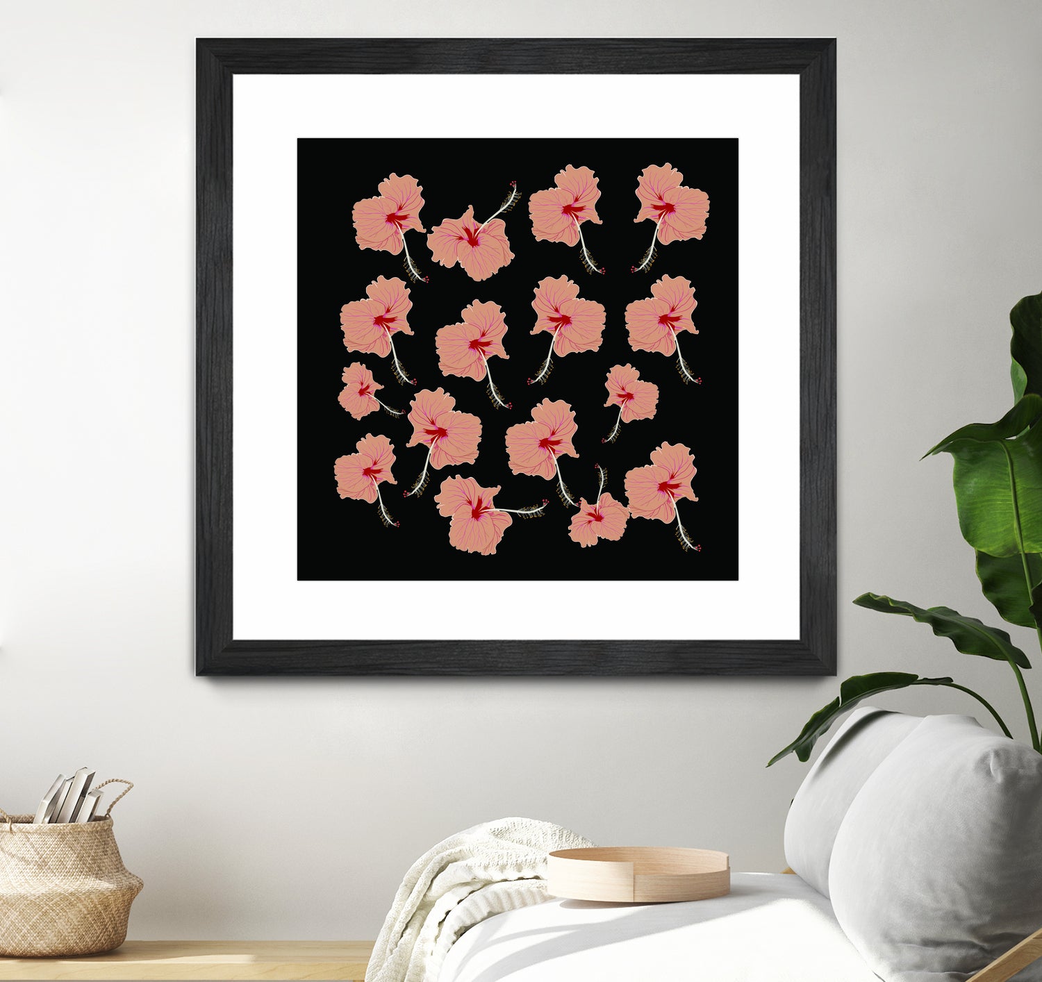 Delicate Hibiscus Flowers by Vanka Manitarka on GIANT ART - pink digital painting