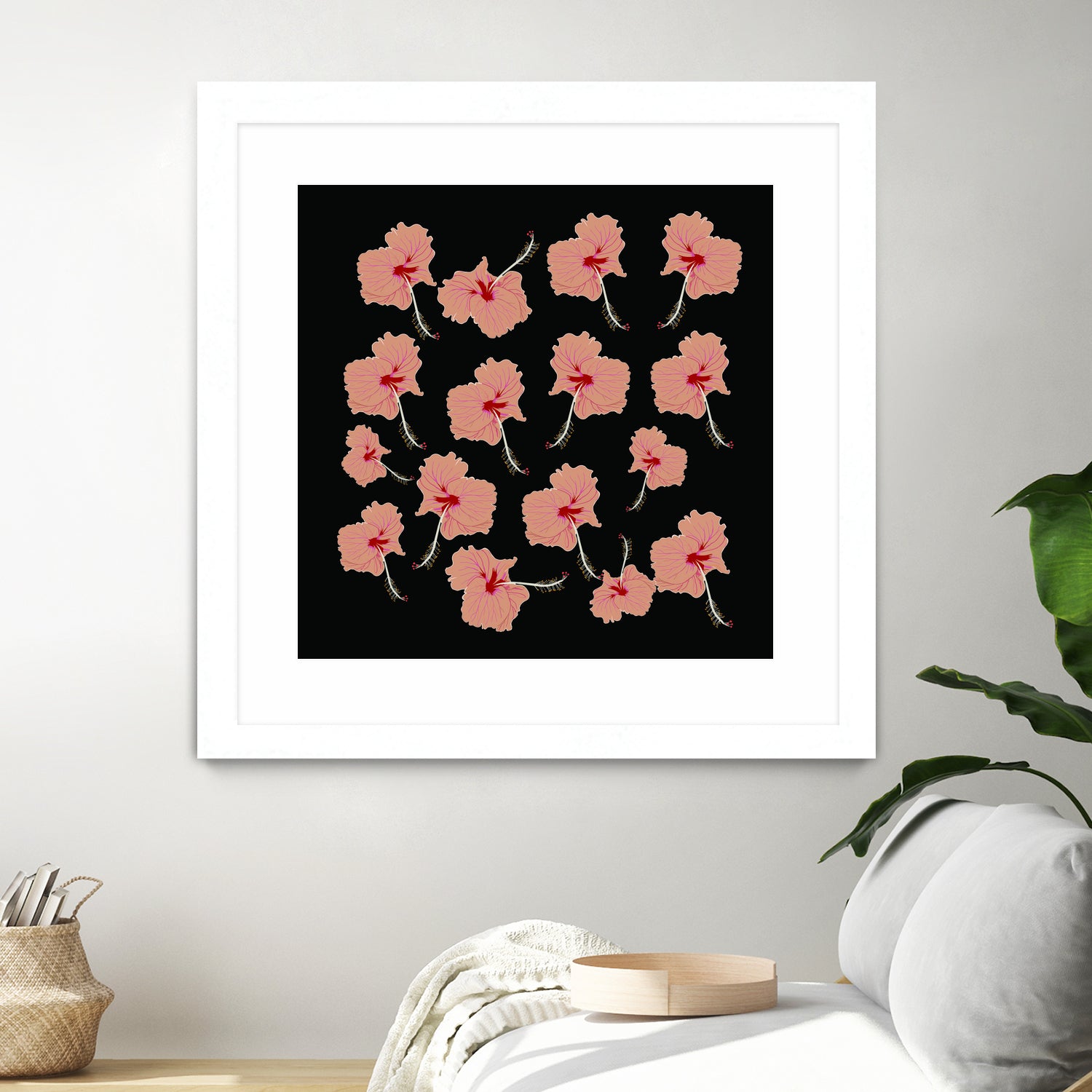 Delicate Hibiscus Flowers by Vanka Manitarka on GIANT ART - pink digital painting