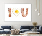 I Heart You Bacon and Egg by Olga Shvartsur on GIANT ART - yellow cartooning