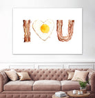 I Heart You Bacon and Egg by Olga Shvartsur on GIANT ART - yellow cartooning